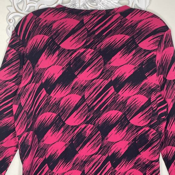 RAFAELLA Women's MEDIUM Sweater Button Front 3/4 Sleeves BLACK Dark PINK NWT - Picture 9 of 16